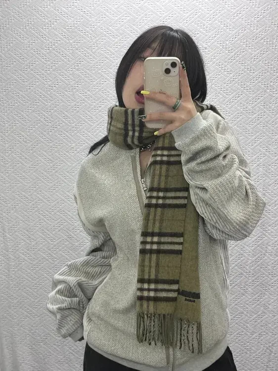 발망 빈티지 모던 캐주얼 울 체크 목도리 C07474 상품이미지2