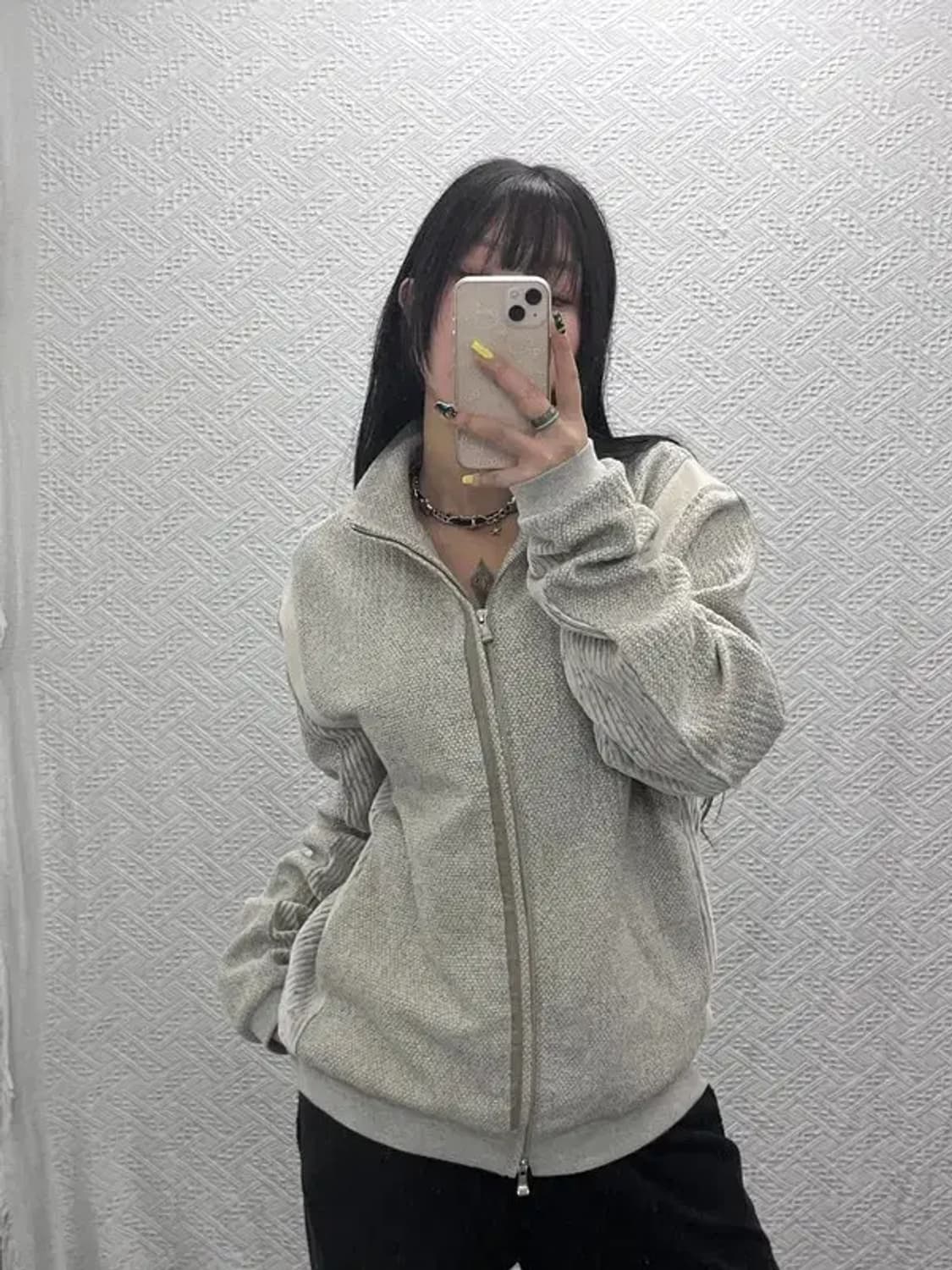 엑슬림 xlim ep8 유니트 트위드 니트 져지 집업 자켓 C07450 상품이미지1