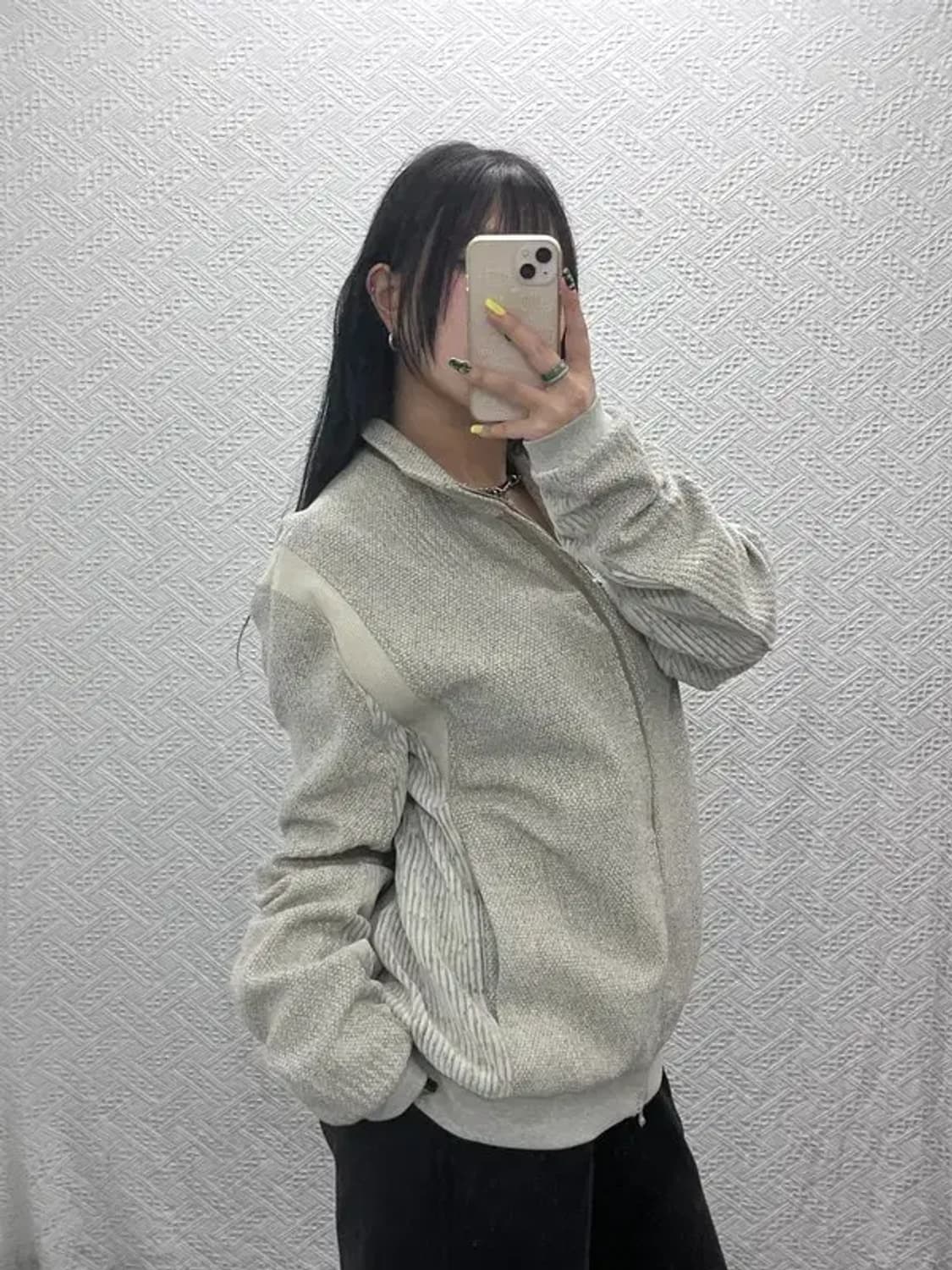 엑슬림 xlim ep8 유니트 트위드 니트 져지 집업 자켓 C07450 상품이미지2