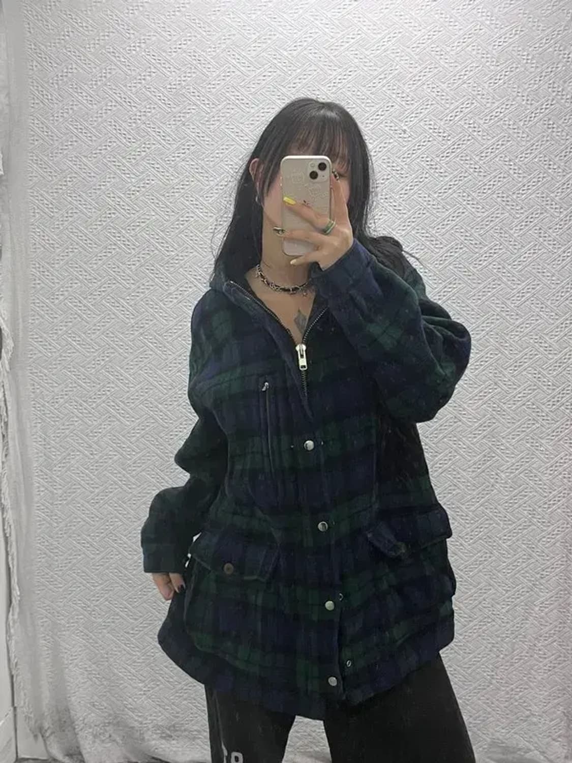 폴로 랄프로렌 블랙와치 홀리데이 체크 후드 미디 코트 95 C07451 상품이미지1