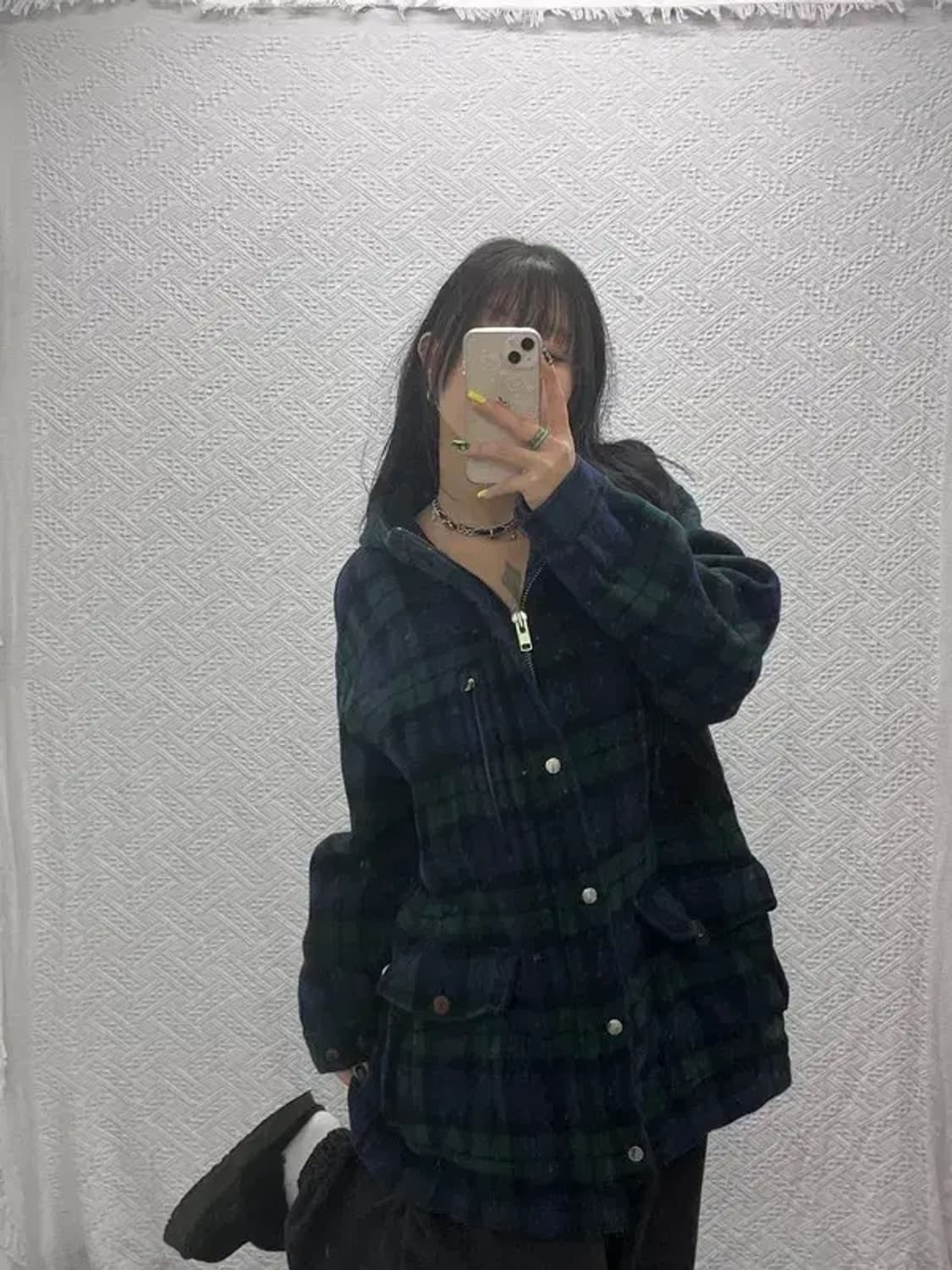 폴로 랄프로렌 블랙와치 홀리데이 체크 후드 미디 코트 95 C07451 상품이미지2