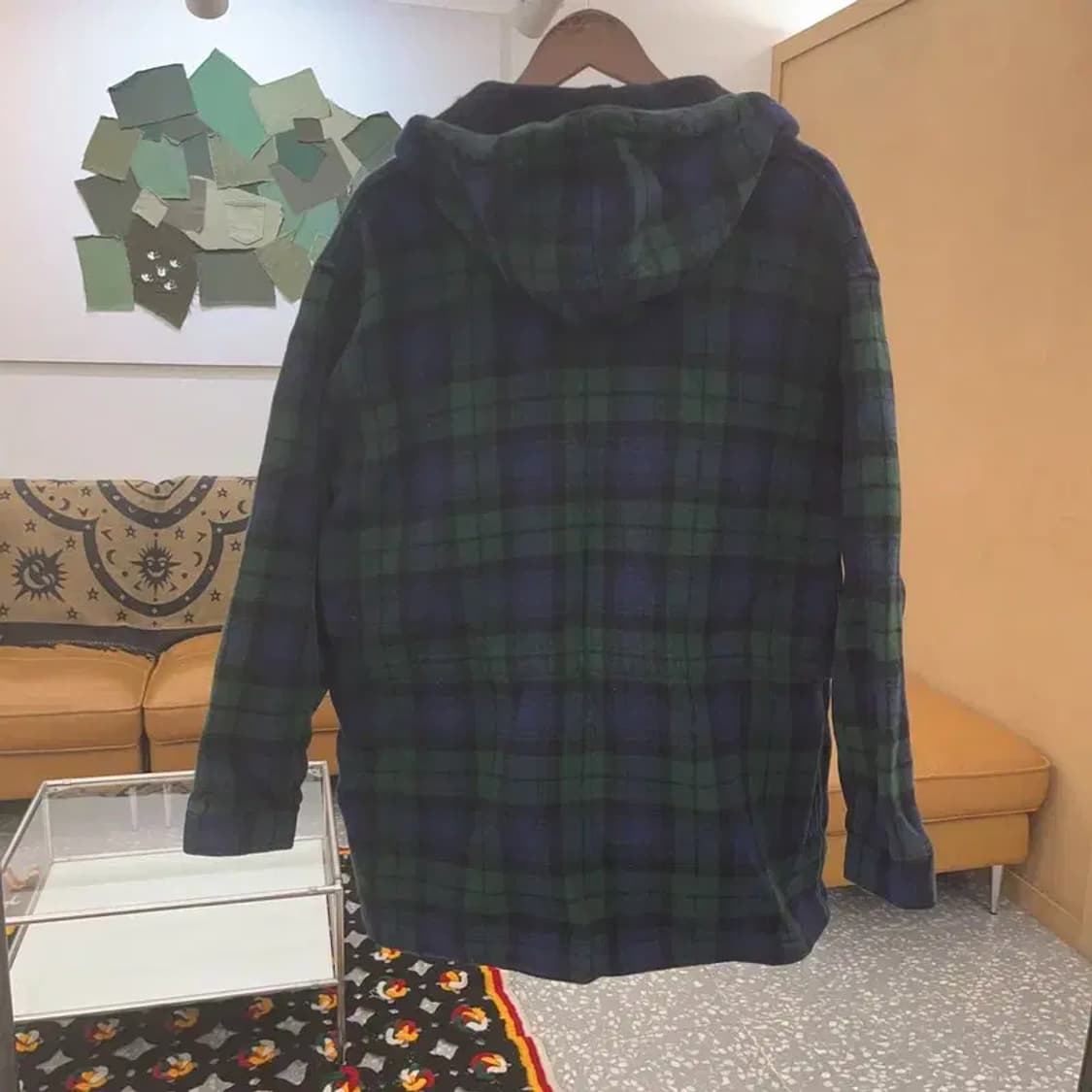 폴로 랄프로렌 블랙와치 홀리데이 체크 후드 미디 코트 95 C07451 상품이미지4