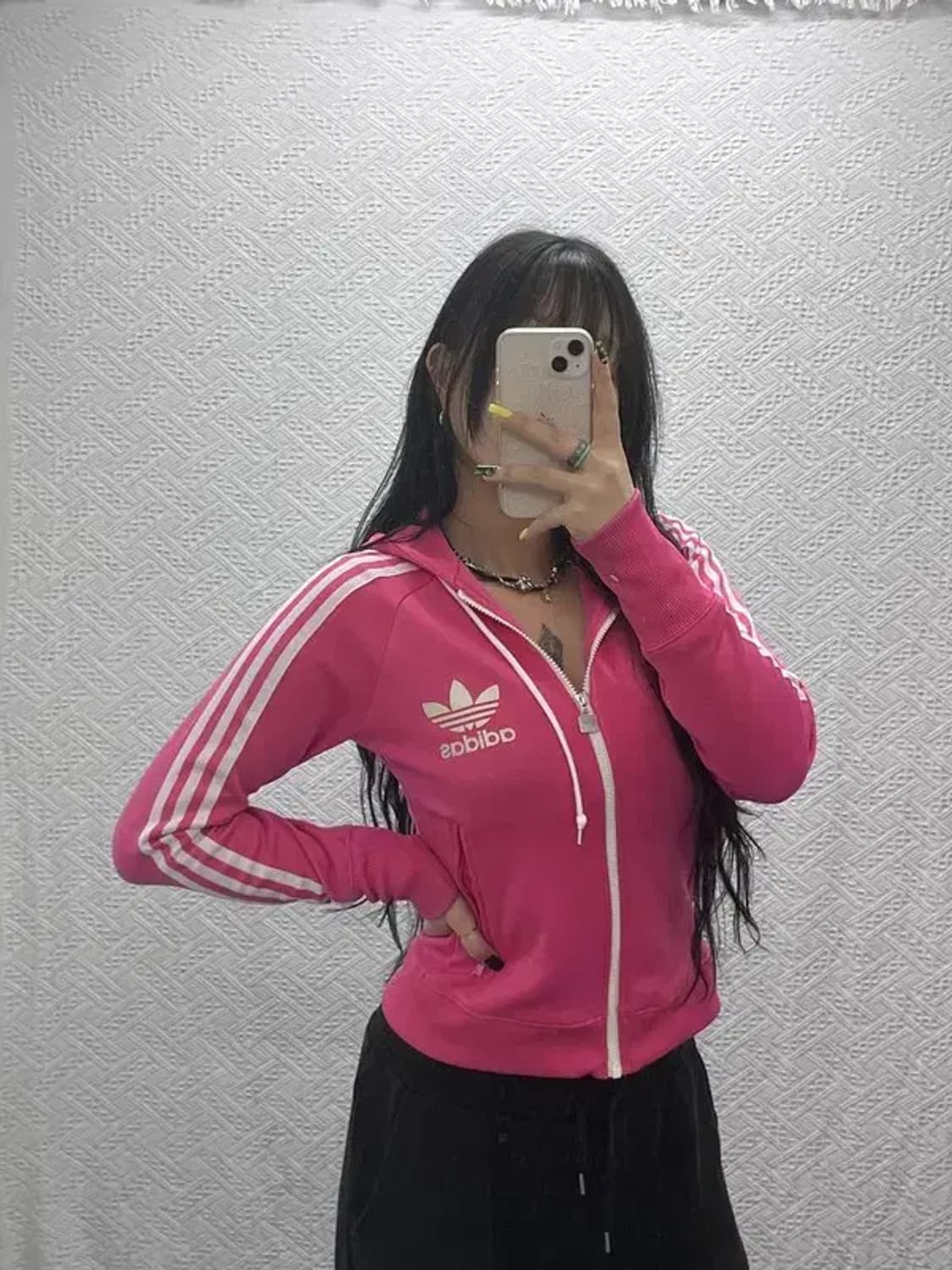 아디다스 Y2K 대장급 희귀 핫핑크 후드 져지 집업 90 C07443 상품이미지1