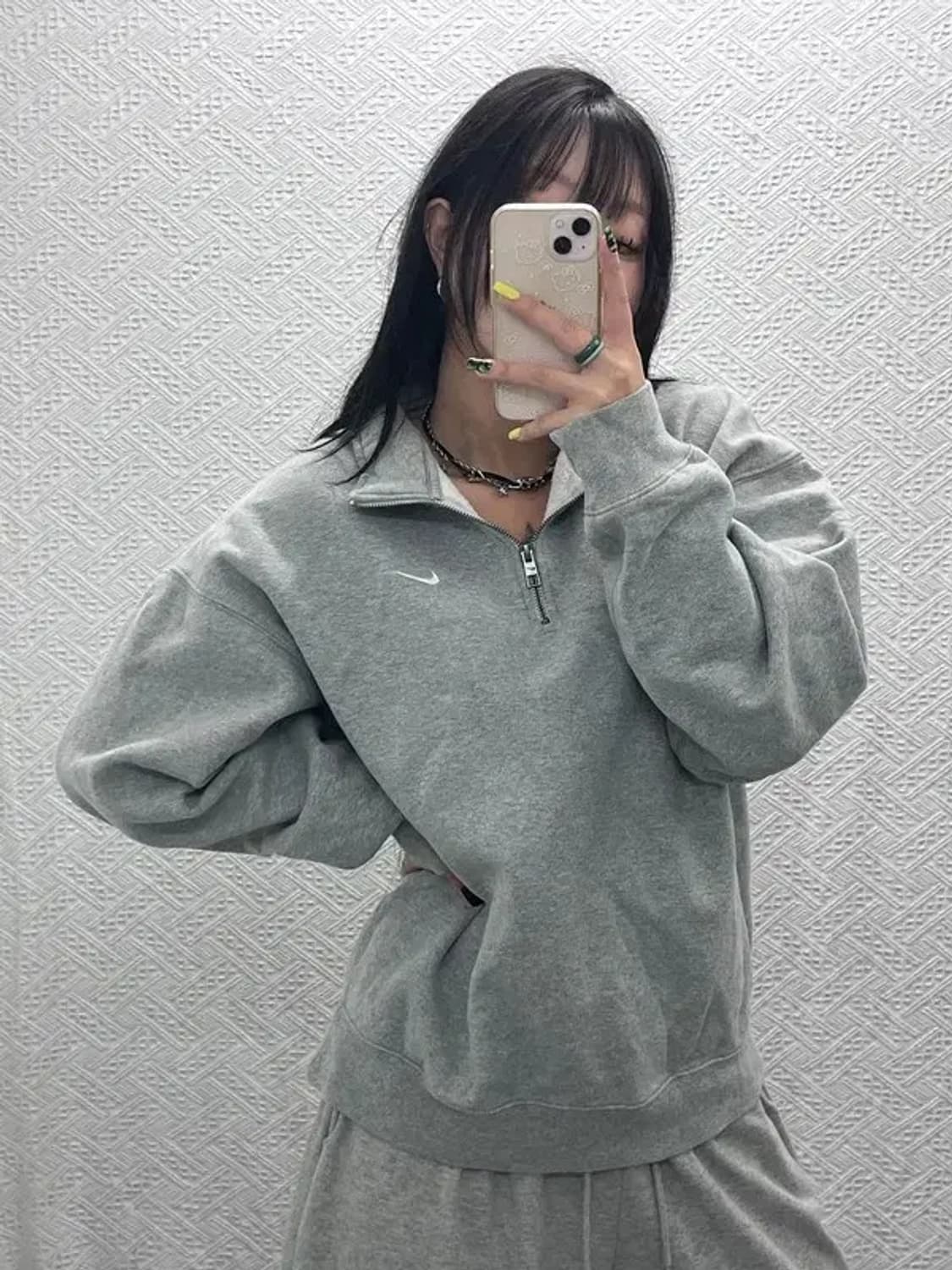 나이키 빈티지 캐주얼 반집업 기모 맨투맨 스웻셔츠 L C07482 상품이미지2