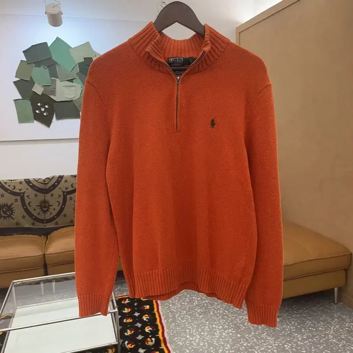 폴로 랄프로렌 Y2K 90's 오렌지 반집업 니트 S C07486 상품이미지3