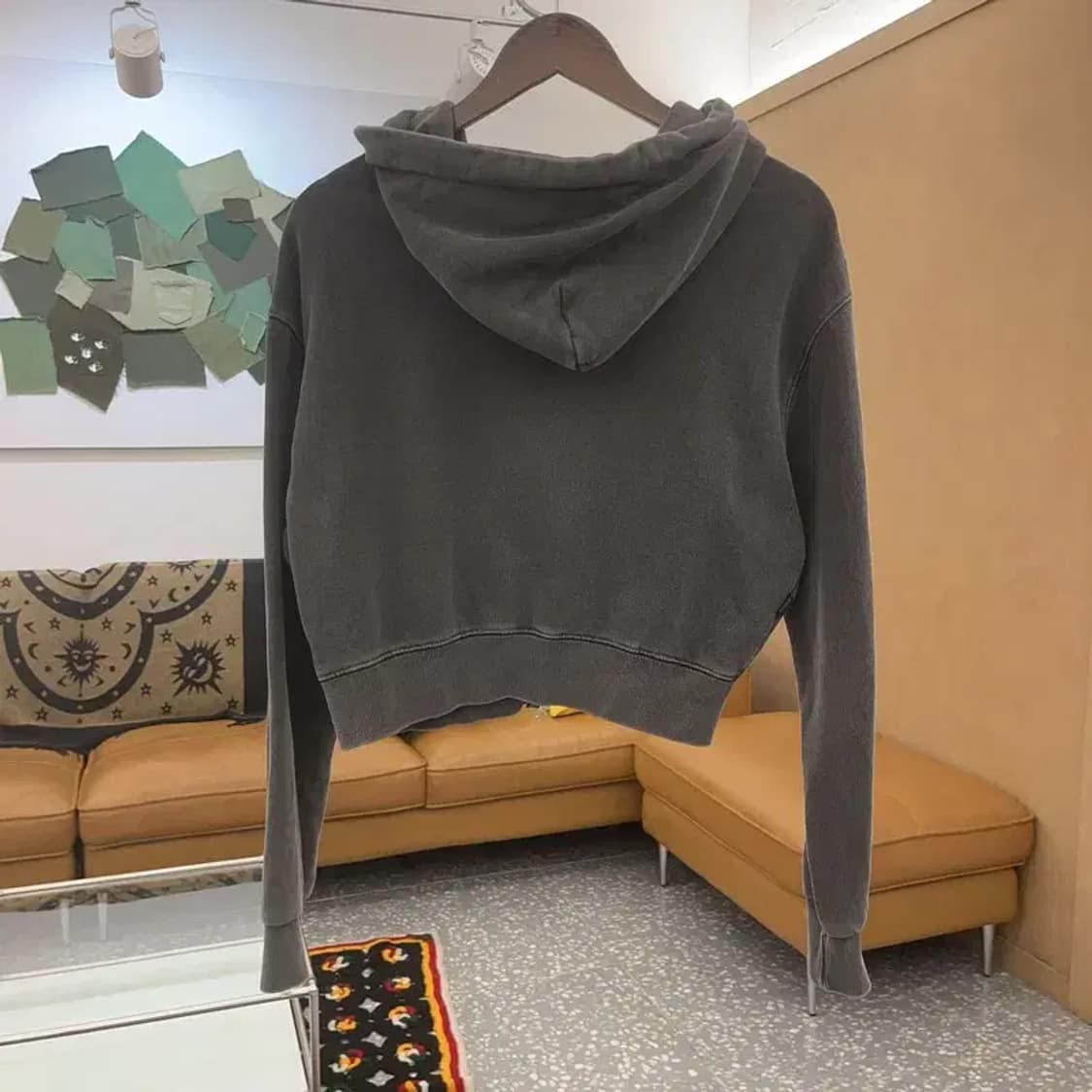 꼼파뇨 빈티지 피그먼트 키치 히피 프린팅 크롭 후드 집업 M C07489 상품이미지4