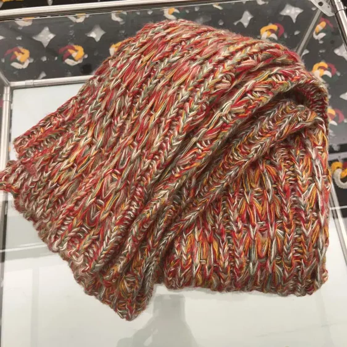 빈티지 키치 멀티컬러 니트 뜨개 목도리 C07516 상품이미지3