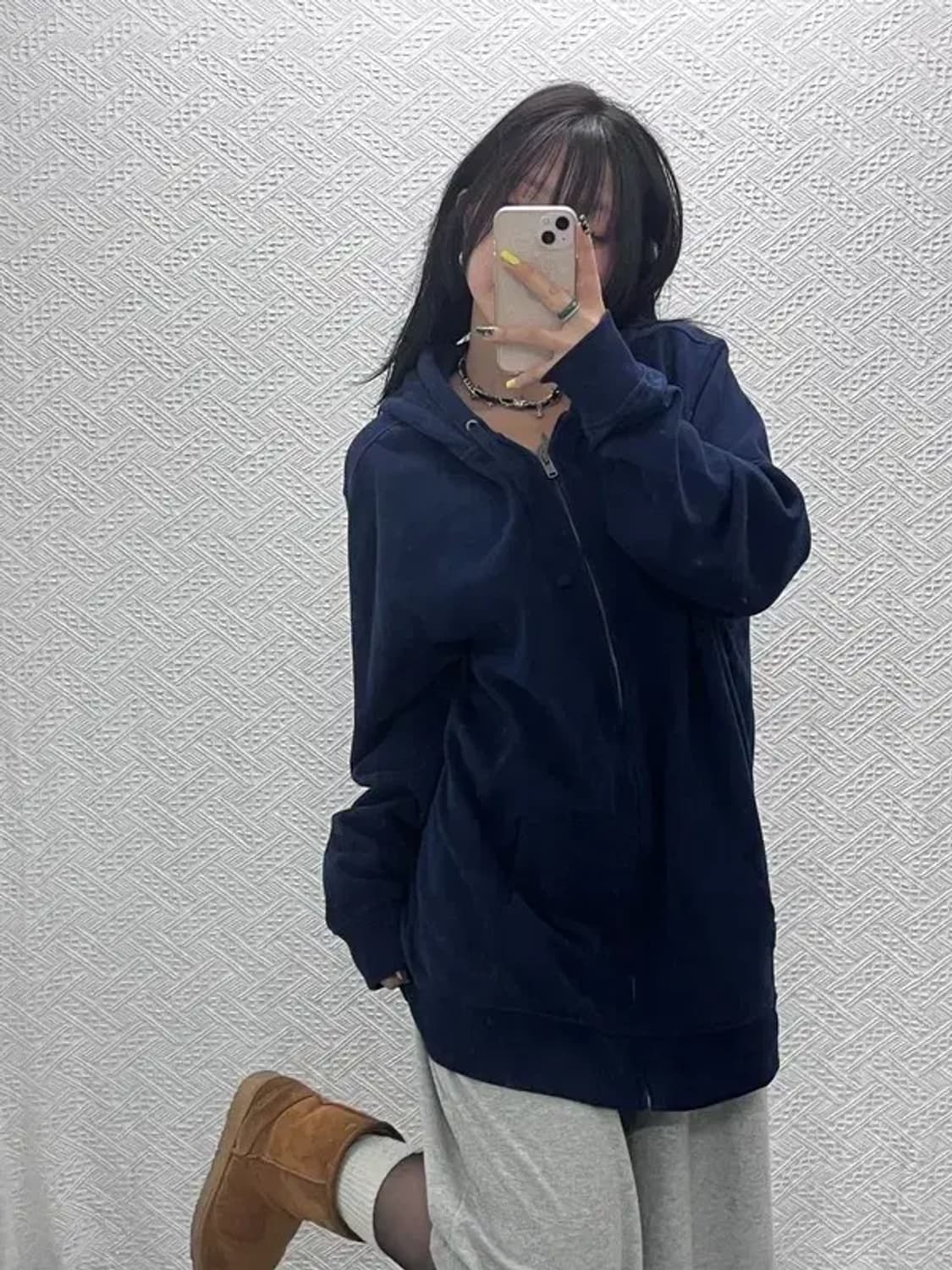 갭 올드스쿨 빈티지 오버핏 약기모 후드 집업 XL C07492 상품이미지2