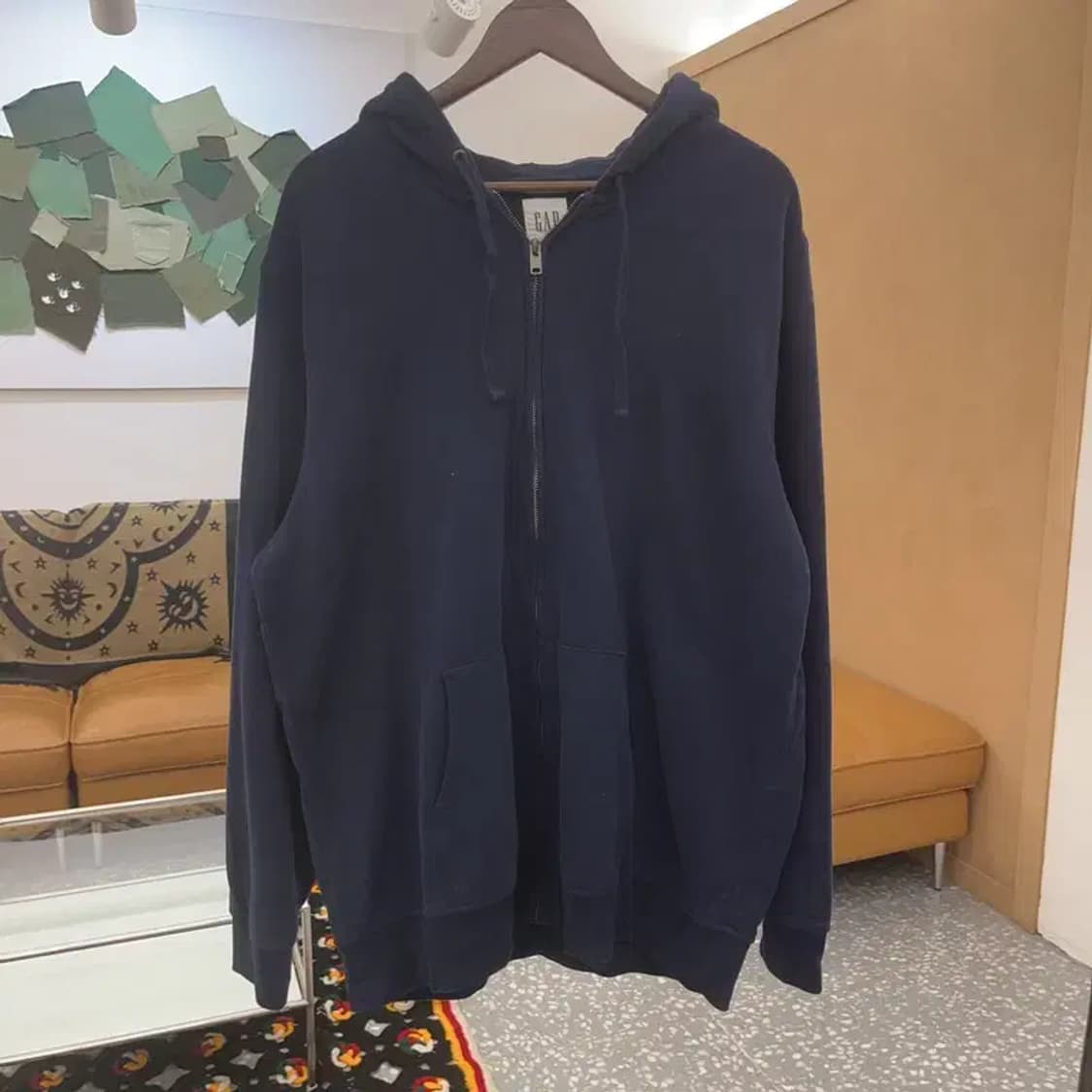 갭 올드스쿨 빈티지 오버핏 약기모 후드 집업 XL C07492 상품이미지3