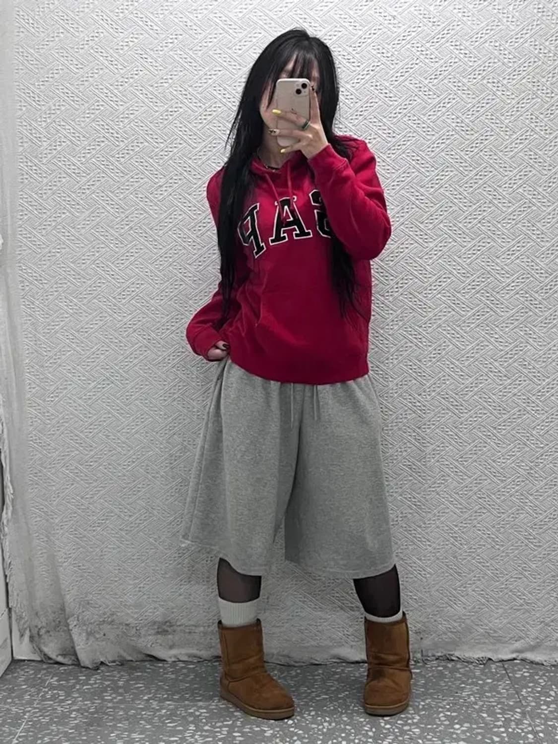 갭 올드스쿨 레트로 00's 빅로고 기모 후드티 S C07491 상품이미지2