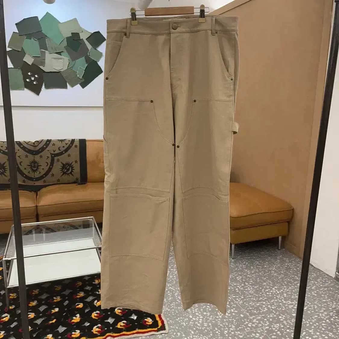 아오이로 빈티지 캐주얼 스트릿 커티드 더블니 팬츠 2 C07511 상품이미지3