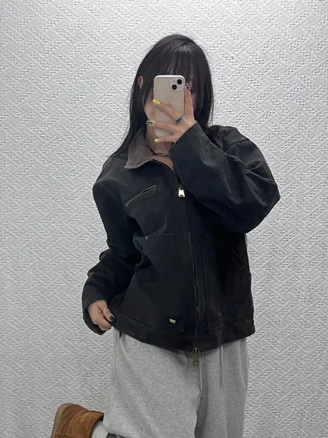 라퍼지스토어 빈티지 코듀로이 카라 데미지 워크 자켓 S C07484 상품이미지1