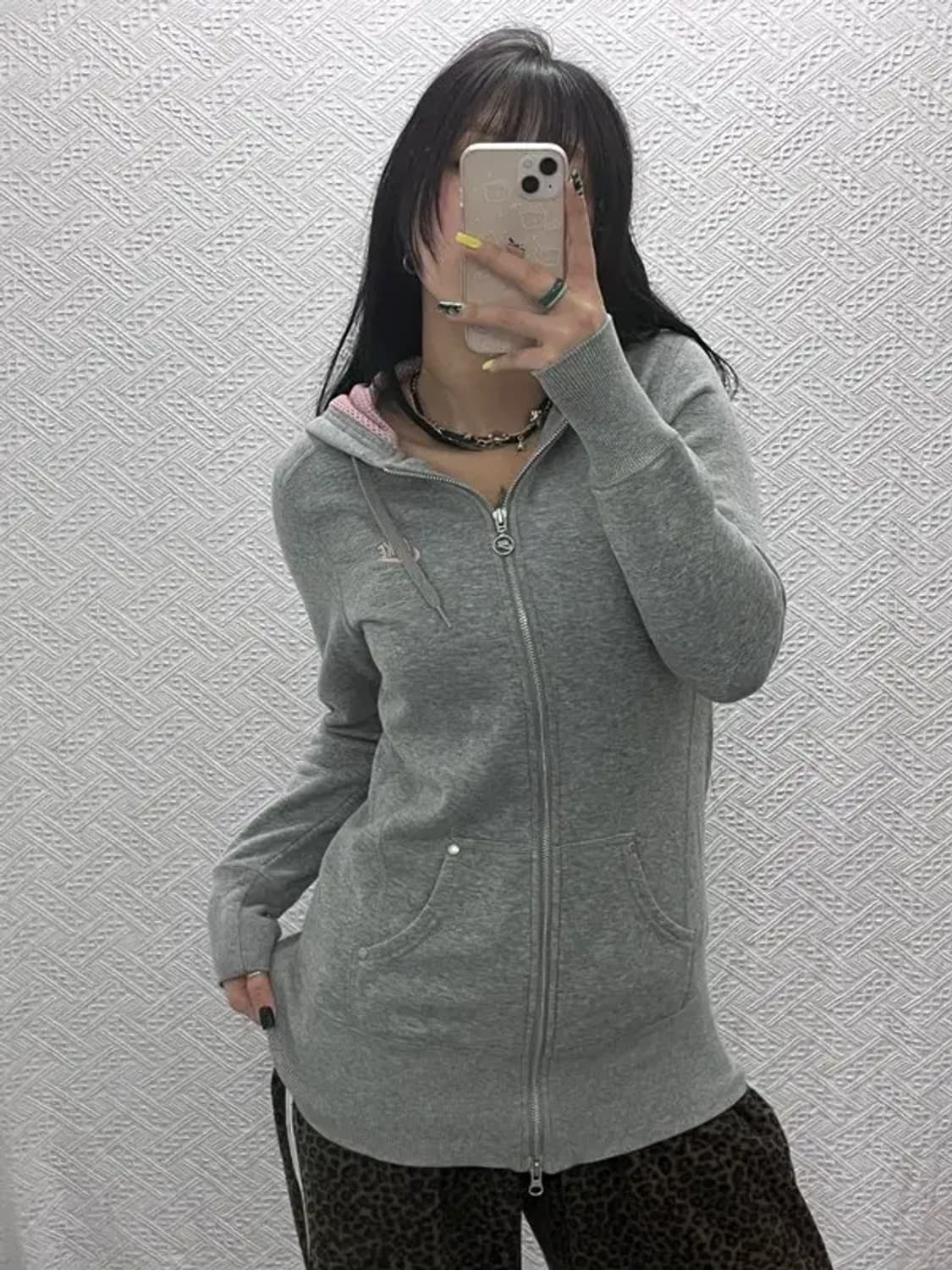 나이키 자수로고 핑크로고 롱 투웨이 후드집업 90 C05407 상품이미지2