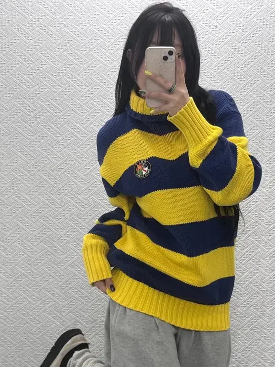 폴로 랄프로렌 80s 에스에치 패치 오버핏 코튼 니트 100 C05538 상품이미지1