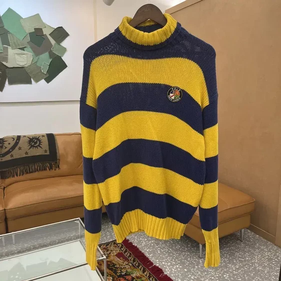 폴로 랄프로렌 80s 에스에치 패치 오버핏 코튼 니트 100 C05538 상품이미지3