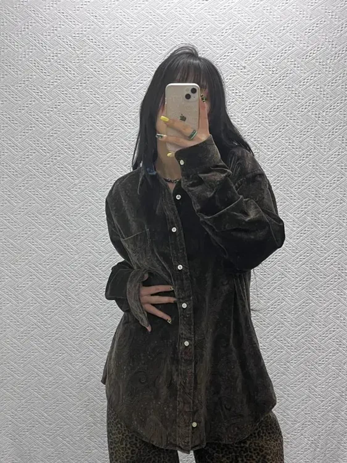 타미힐피거 90s 페이즐리 벨벳 오버핏 긴팔 셔츠 105 C05923 상품이미지1