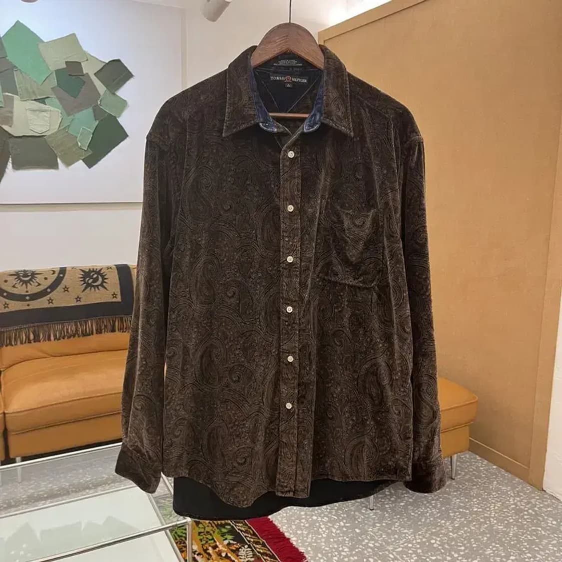 타미힐피거 90s 페이즐리 벨벳 오버핏 긴팔 셔츠 105 C05923 상품이미지3