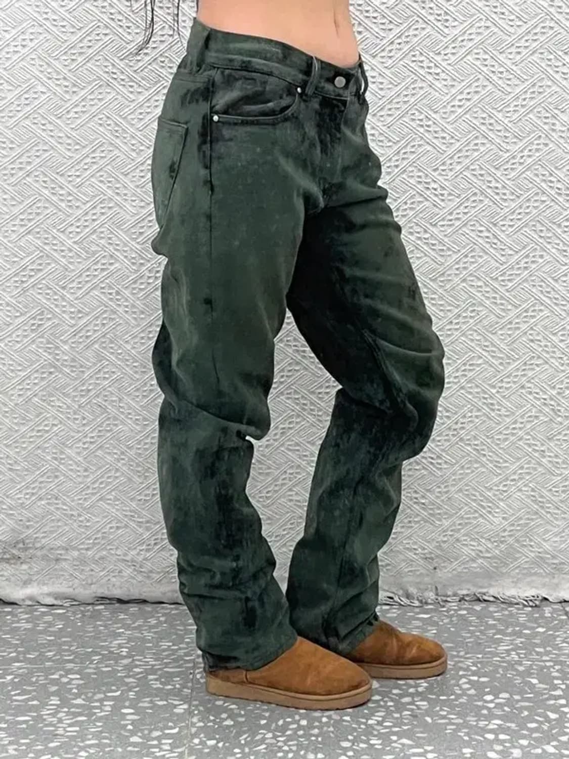 친다운 스트릿 타이다이 그린 데님 청바지 S/M C05968 상품이미지1