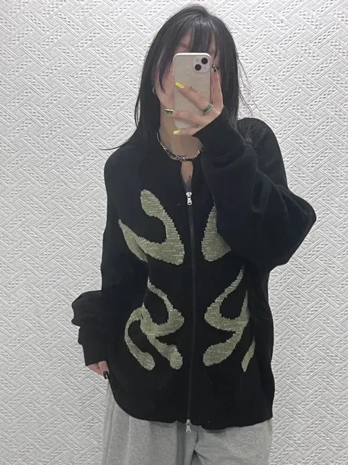 엑스톤즈 스트릿 셀즈 오버핏 투웨이 니트 집업 가디건 110 C06139 상품이미지1