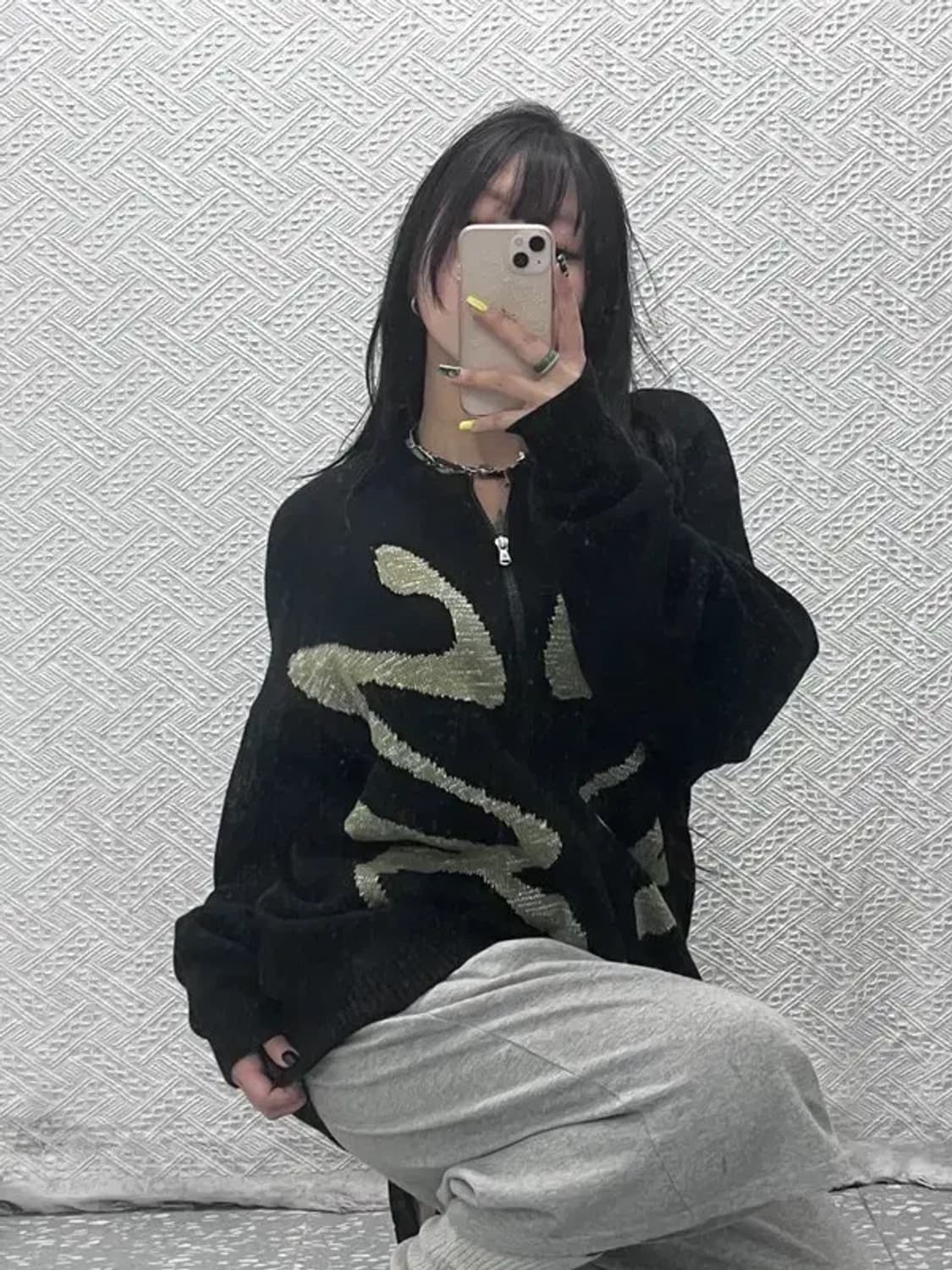 엑스톤즈 스트릿 셀즈 오버핏 투웨이 니트 집업 가디건 110 C06139 상품이미지2