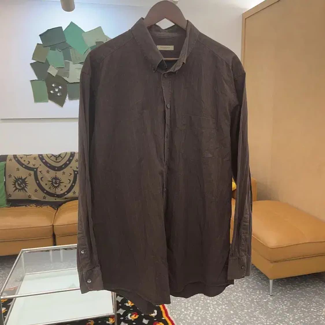 버버리 올드빈티지 로고스트라이프 컨트리 셔츠 XL C07530 상품이미지3