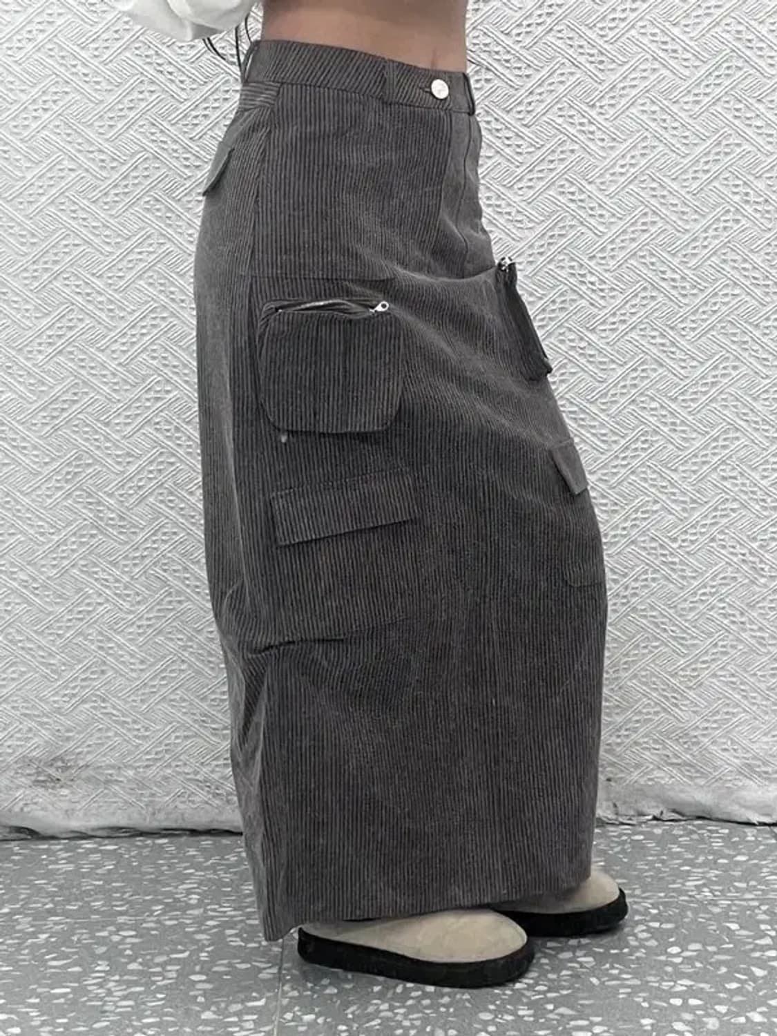 러브이즈트루 캐주얼 사파리 카고 롱스커트 29인치 C07547 상품이미지2