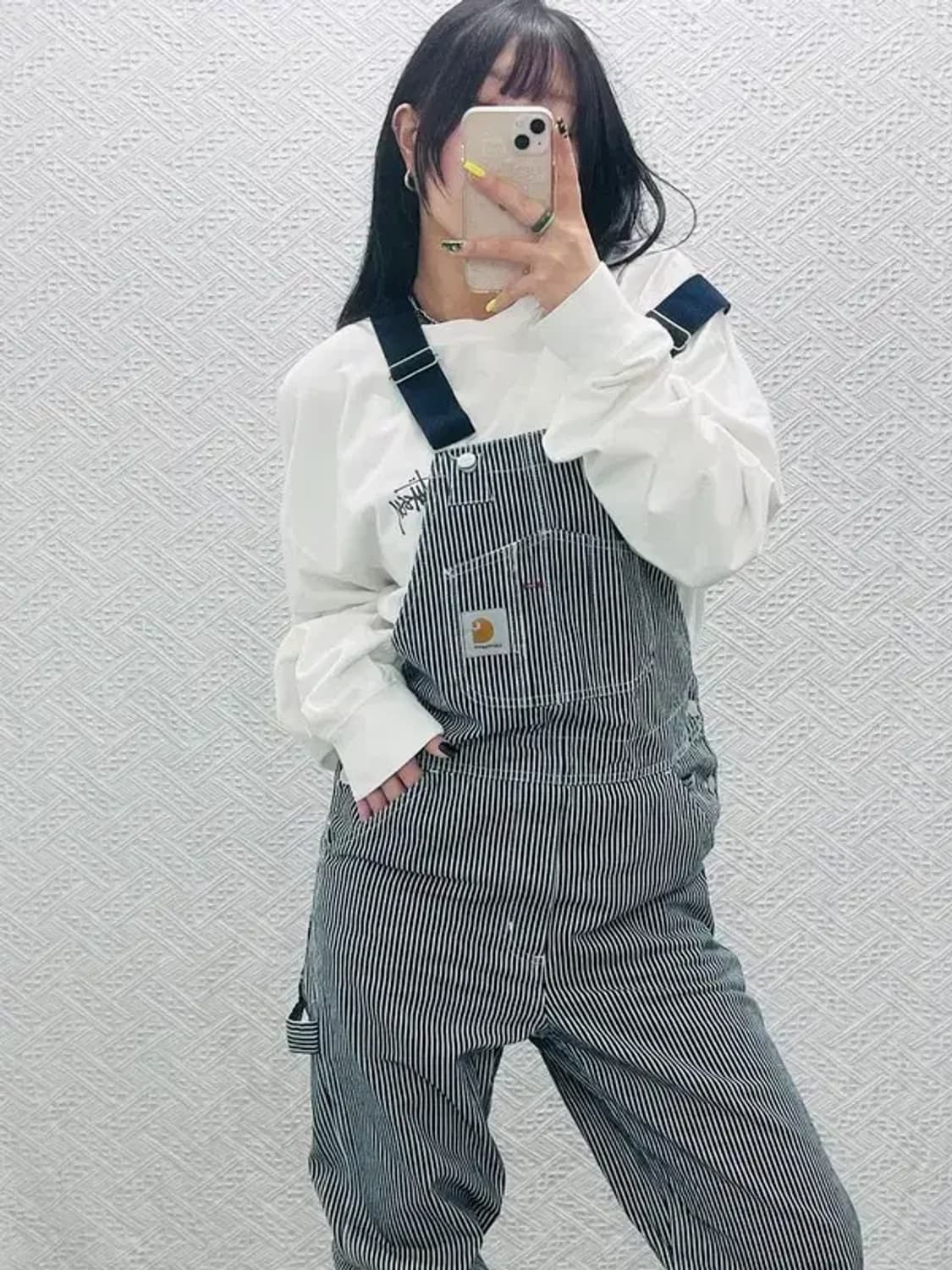 칼하트 윕 빈티지 레트로 스트라이프 멜빵 점프수트 C07550 상품이미지1