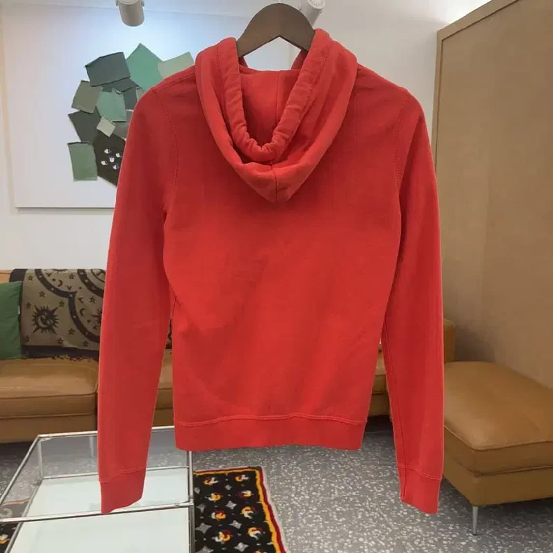 아베크롬비 Y2K 라켓 코랄오렌지 기모 후드집업 M C07531 상품이미지4