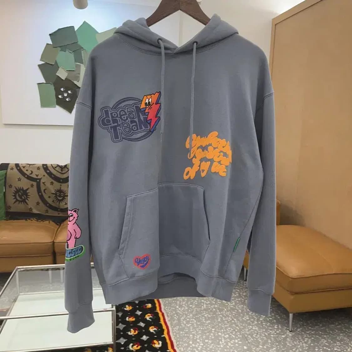 예스아이씨 올드스쿨 유니크 키치프린팅 기모 후드티 L C07536 상품이미지3