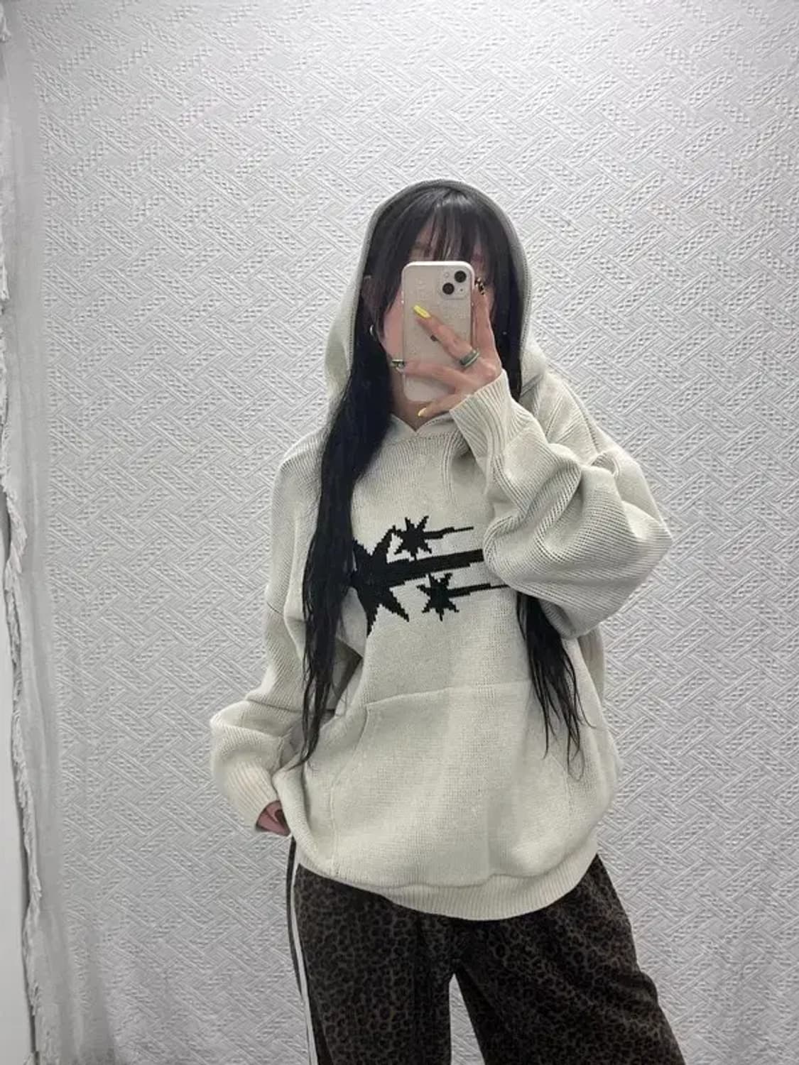 나이스 고스트 클럽 키치 샤이닝 니트 후드티 S C07560 상품이미지1