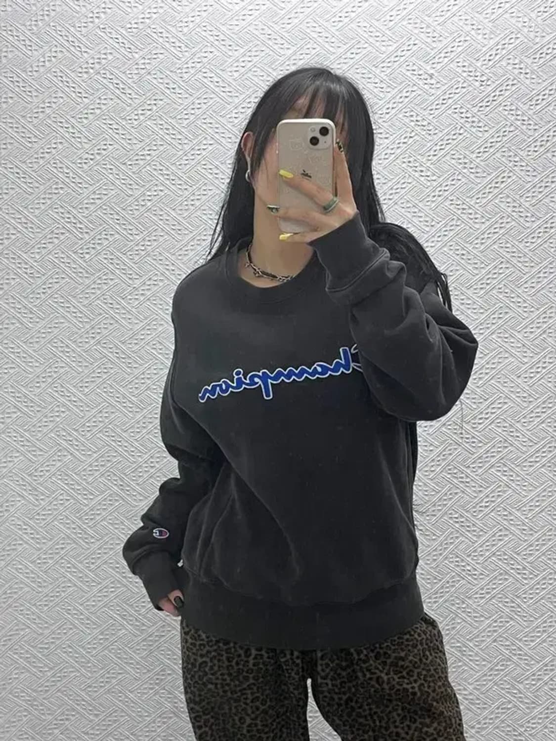 챔피언 리버스위브 레트로 빅로고 기모 맨투맨 S C07567 상품이미지1