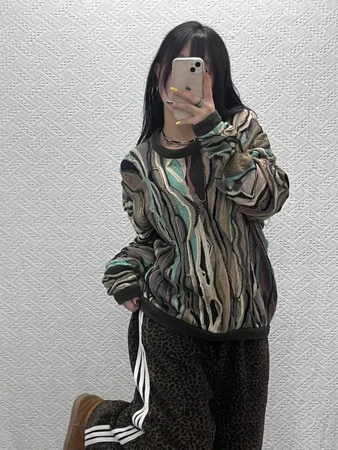 쿠지 히피 보헤미안 입체텍스처 니트 M C07568 상품이미지2