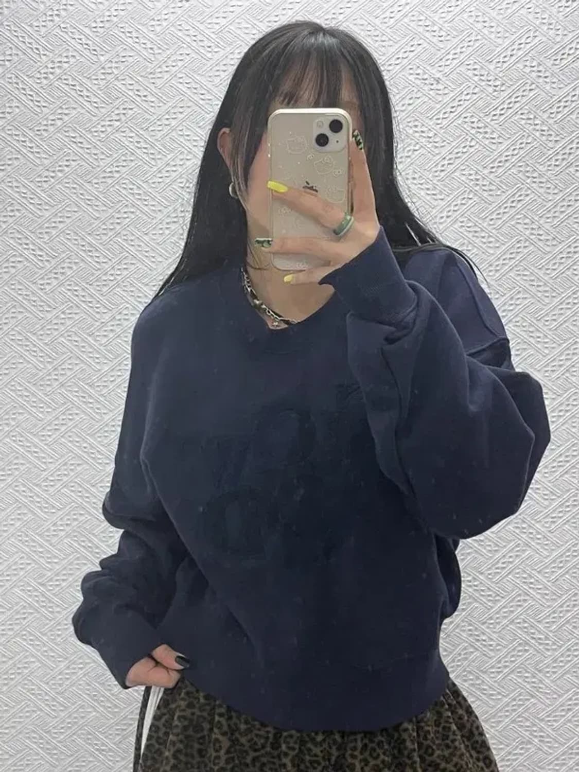 슬로우애시드 빈티지 레트로 빅로고 세미크롭 맨투맨 L C07569 상품이미지2