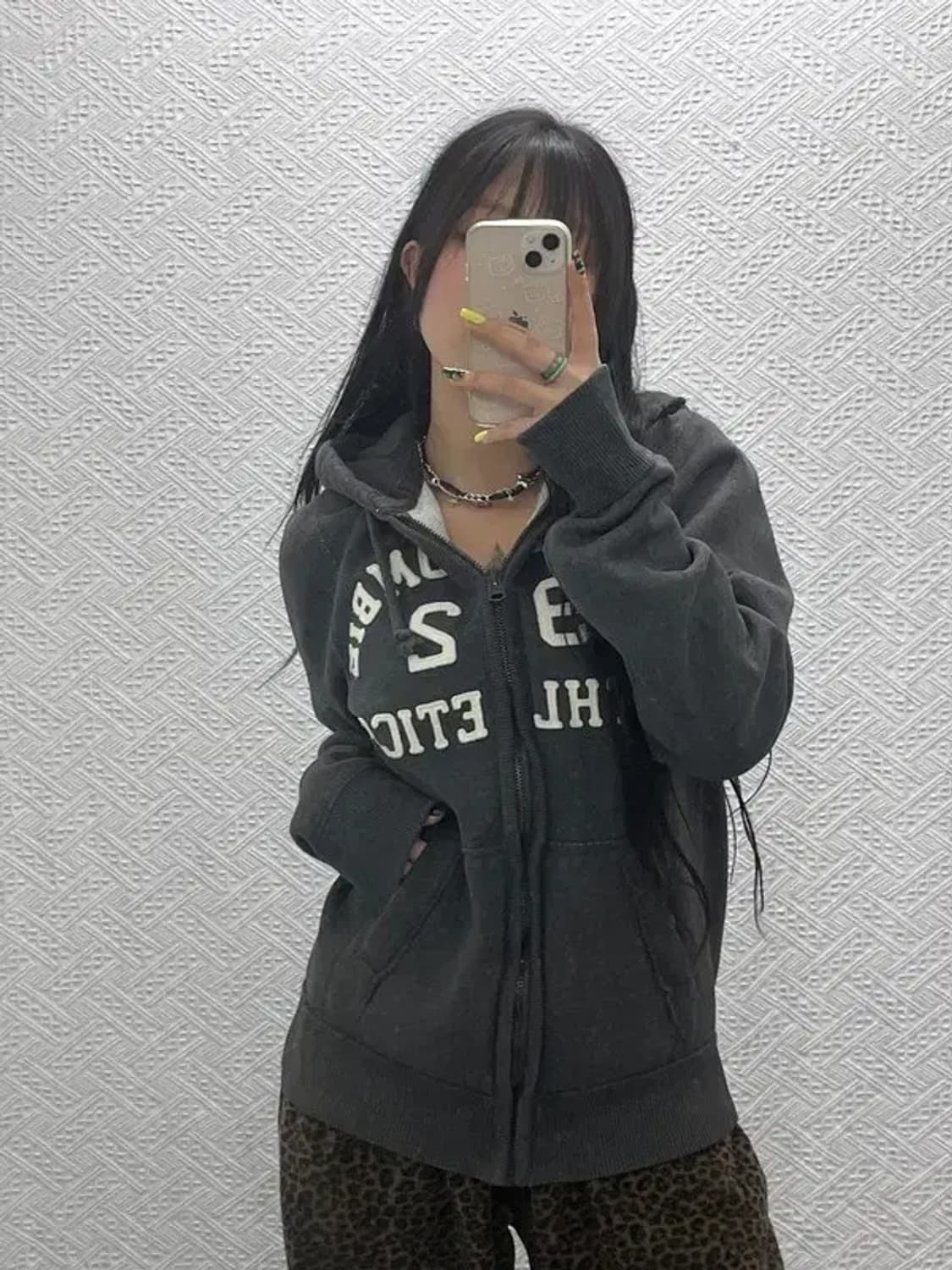 아베크롬비 Y2K 스펠로고 기모 후드 집업 L C07565 상품이미지2