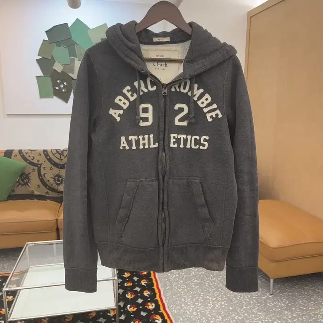 아베크롬비 Y2K 스펠로고 기모 후드 집업 L C07565 상품이미지3