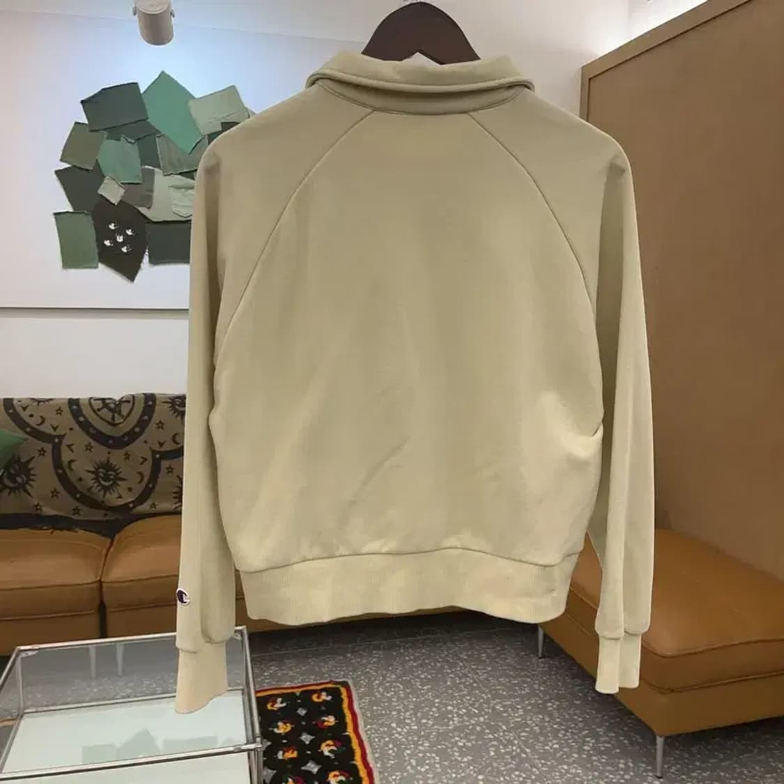 챔피언 폭닥 오트밀 크림 세미크롭 반집업 맨투맨 M C07572 상품이미지4