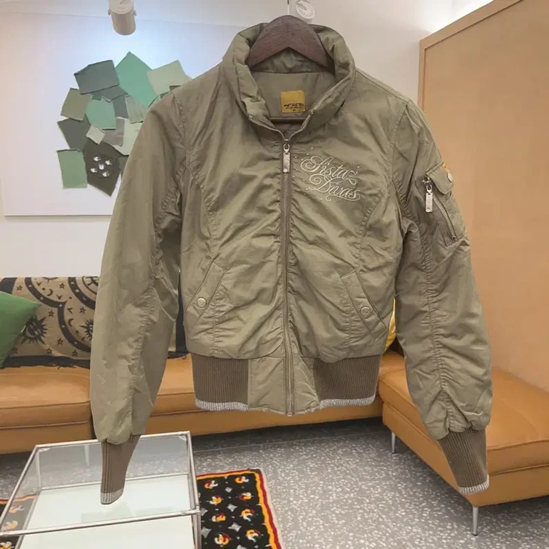 빈티지 Y2K 00's 대장급 올리브카키 항공점퍼 자켓 90 C07586 상품이미지2