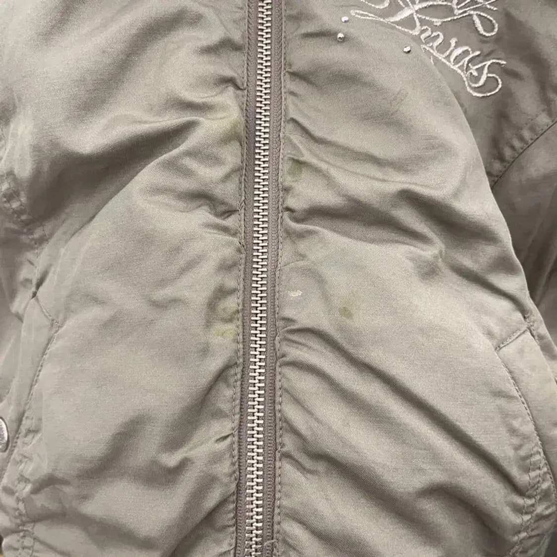 빈티지 Y2K 00's 대장급 올리브카키 항공점퍼 자켓 90 C07586 상품이미지9
