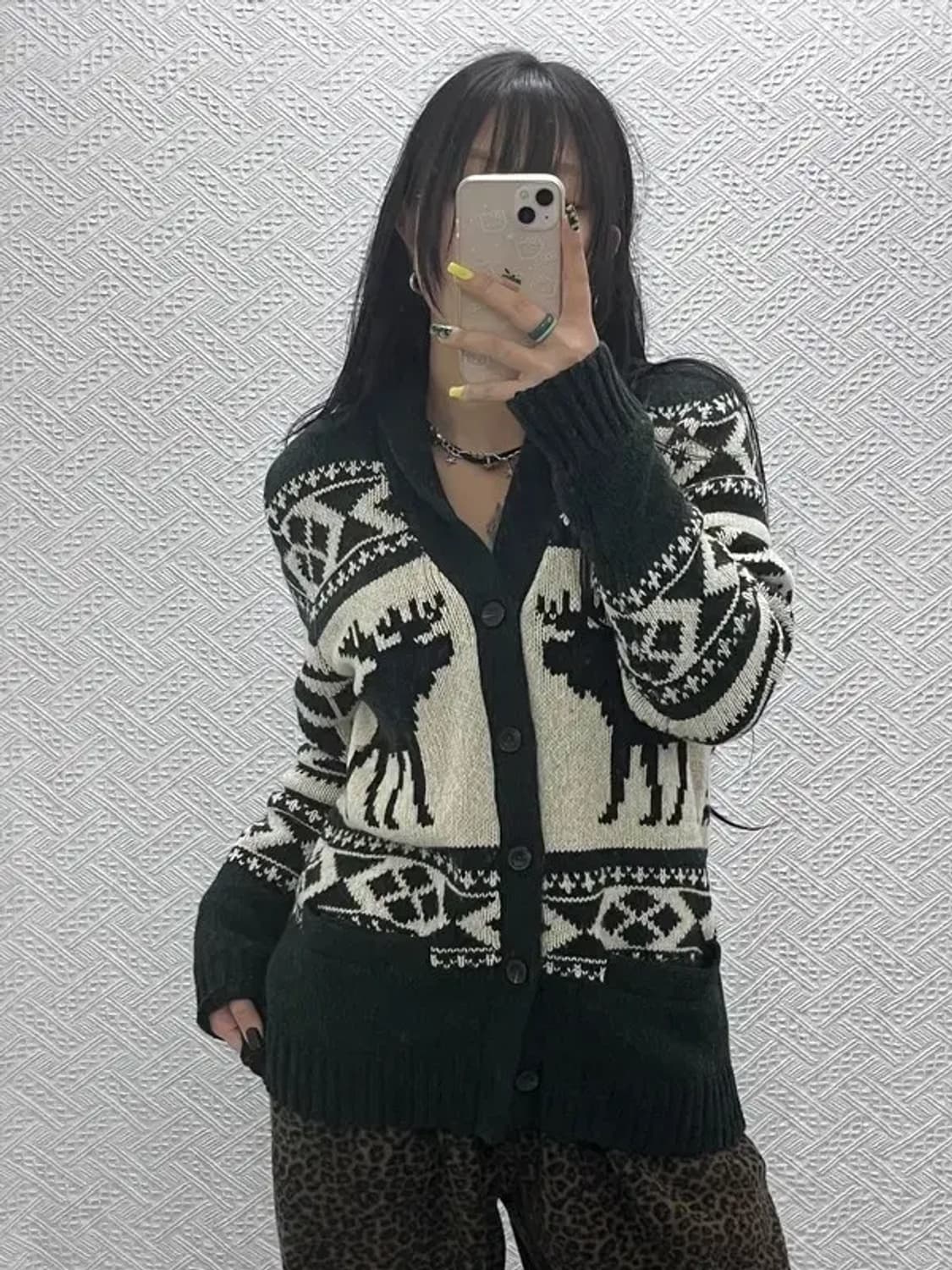 아베크롬비 희귀 노르딕 코위찬 홀리데이 딥그린 가디건 S C07591 상품이미지1