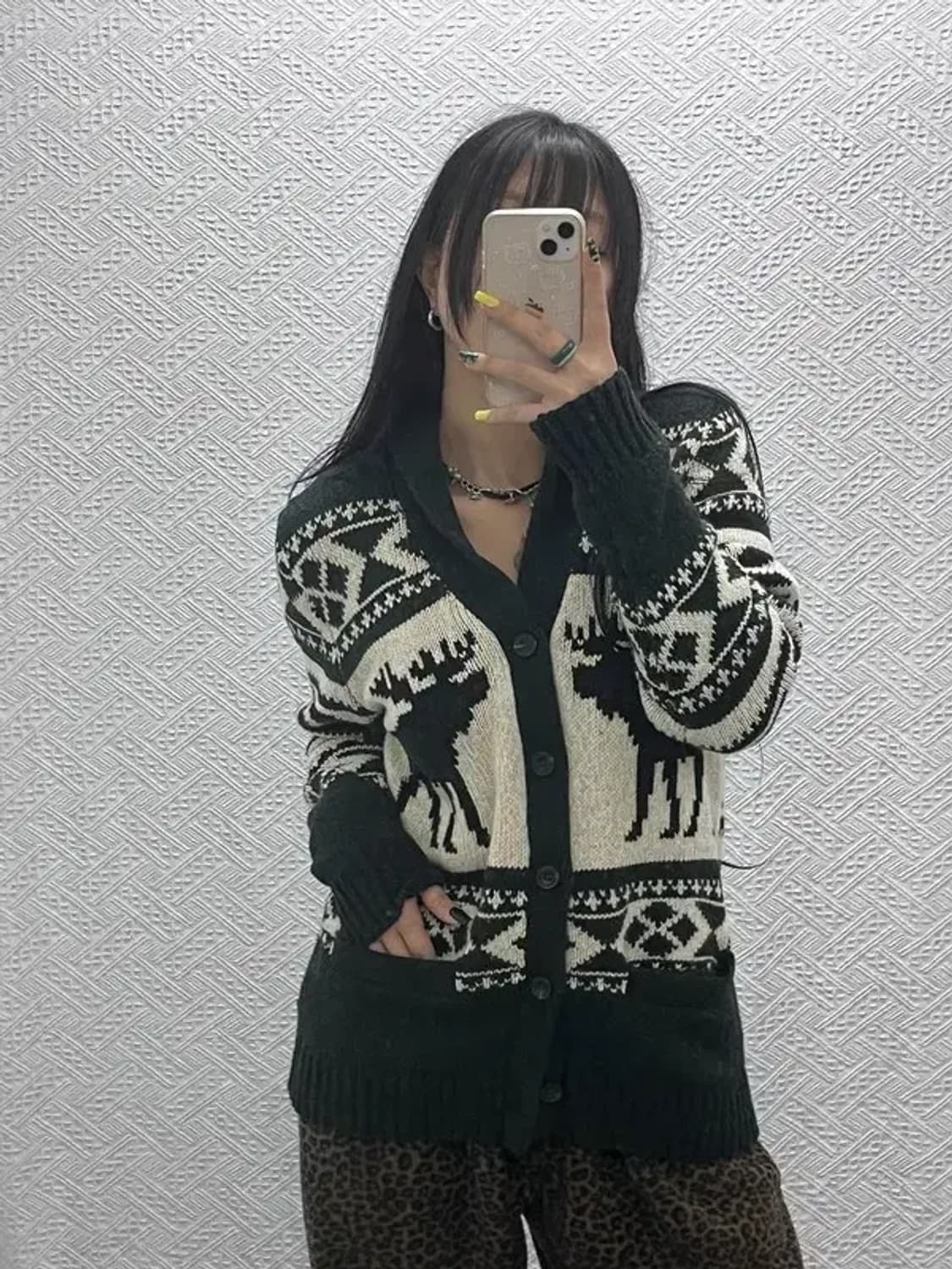 아베크롬비 희귀 노르딕 코위찬 홀리데이 딥그린 가디건 S C07591 상품이미지2