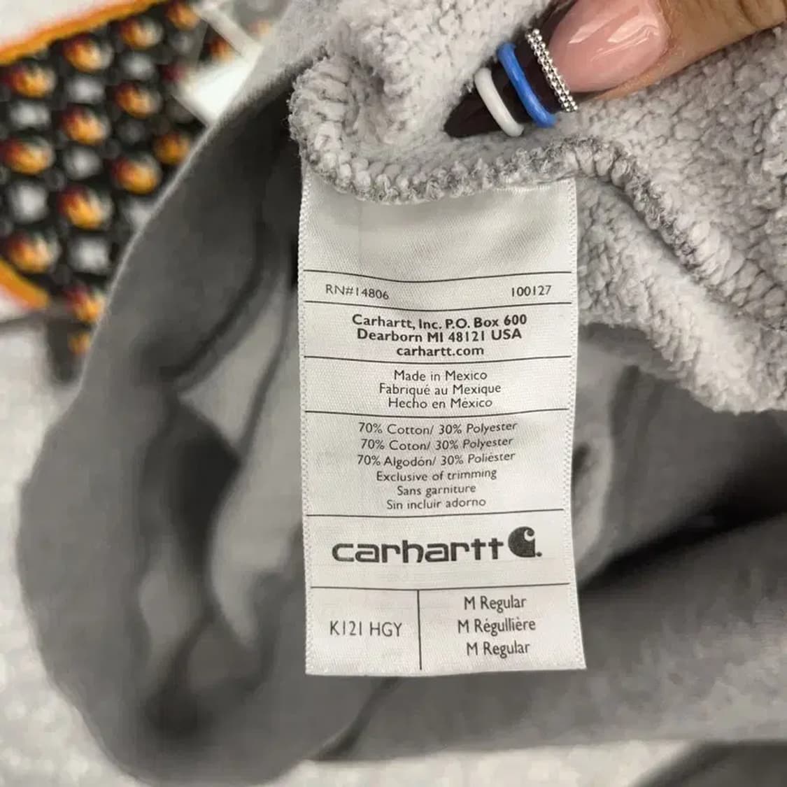 칼하트 빈티지 캐주얼 오버핏 기모 후드티 M C07578 상품이미지6