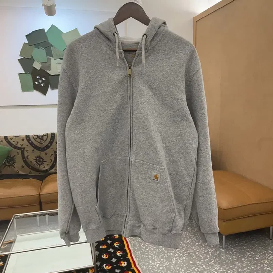 칼하트 올드스쿨 빈티지 오버핏 기모 후드집업 M C07579 상품이미지3