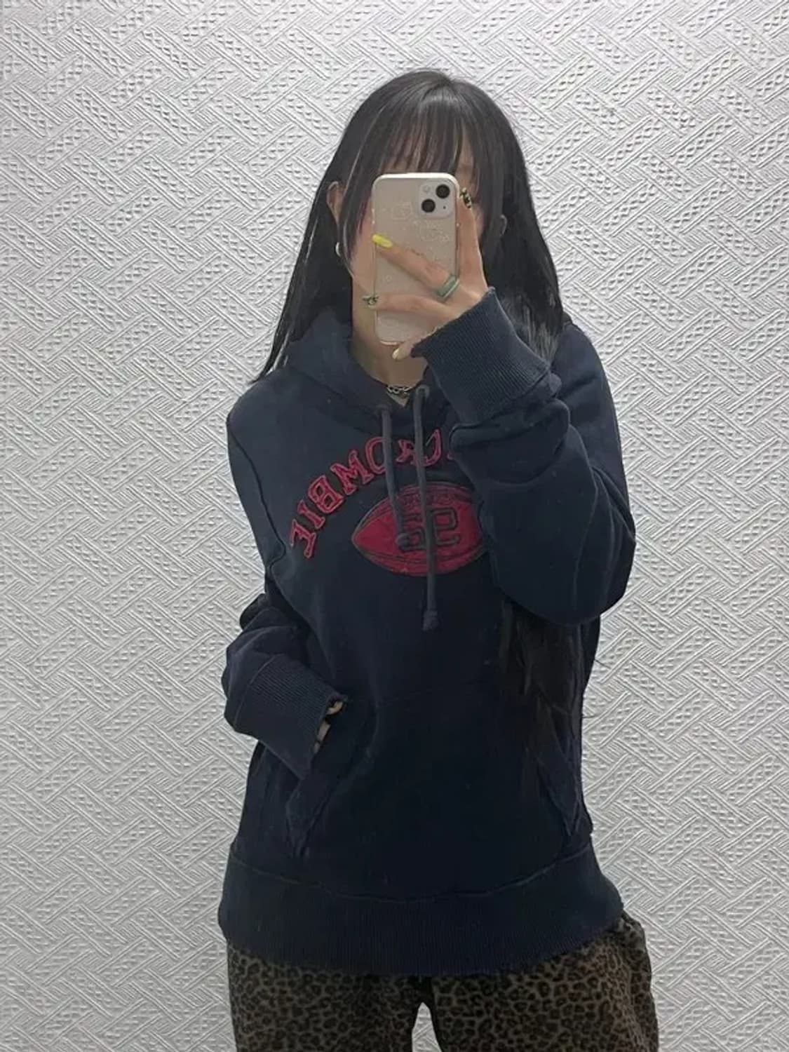 아베크롬비 레트로 올드빈티지 빅로고 기모 후드티 L C07587 상품이미지2