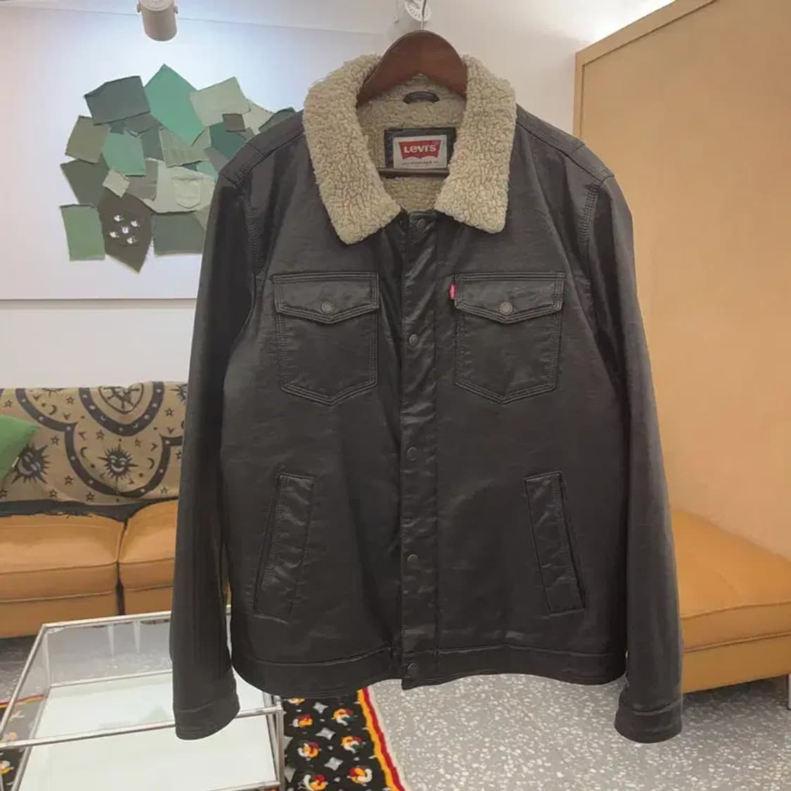 리바이스 빈티지 쉐르파 라이딩 레더 트러커 자켓 110 C07574 상품이미지3