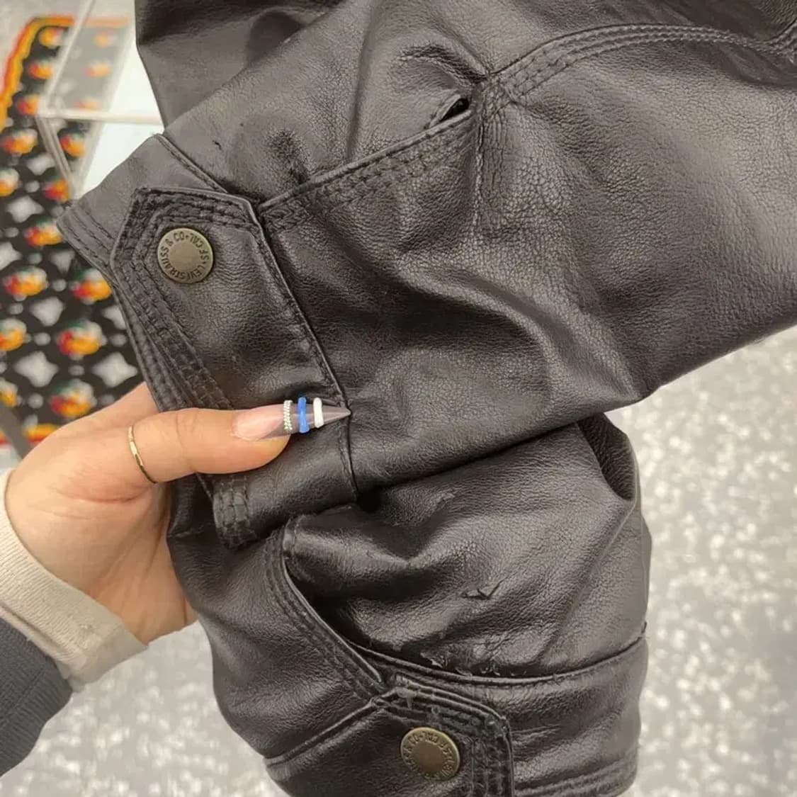 리바이스 빈티지 쉐르파 라이딩 레더 트러커 자켓 110 C07574 상품이미지7