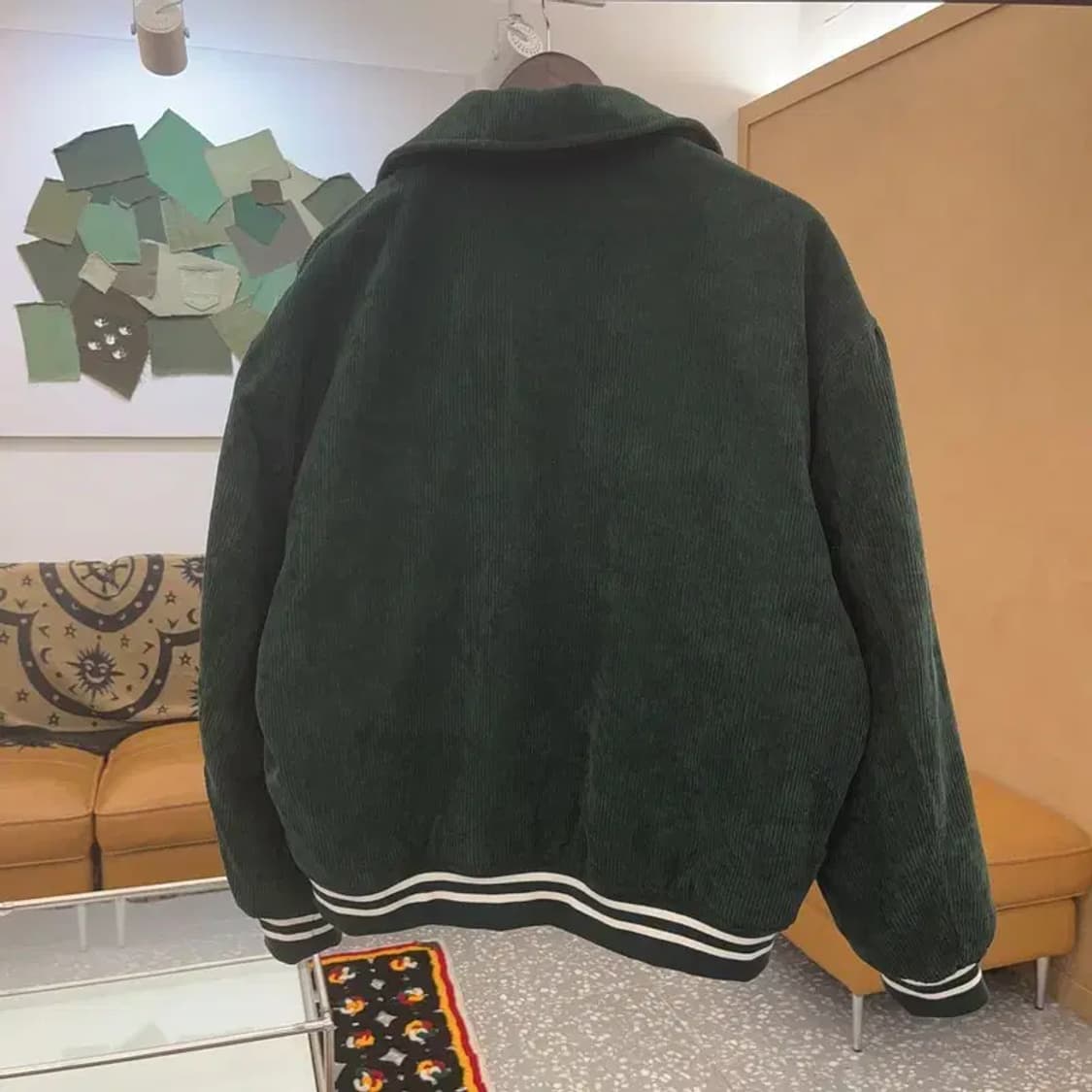 골라 빈티지 코듀로이 딥그린 바시티자켓 M C07582 상품이미지4