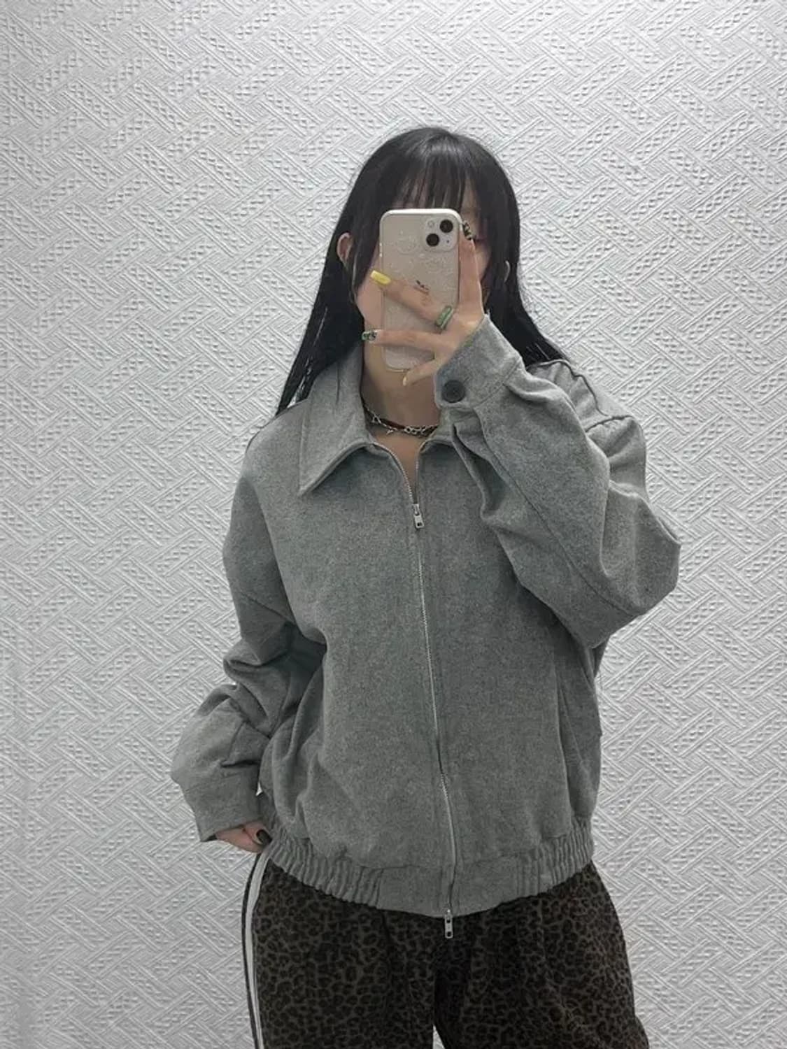 MOO 빈티지 모던시크 빅카라 블루종 자켓 M C07585 상품이미지2