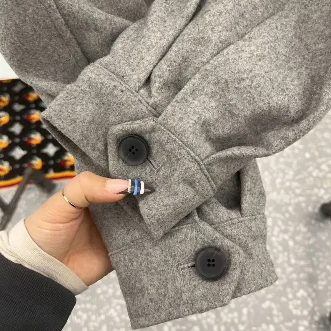 MOO 빈티지 모던시크 빅카라 블루종 자켓 M C07585 상품이미지7