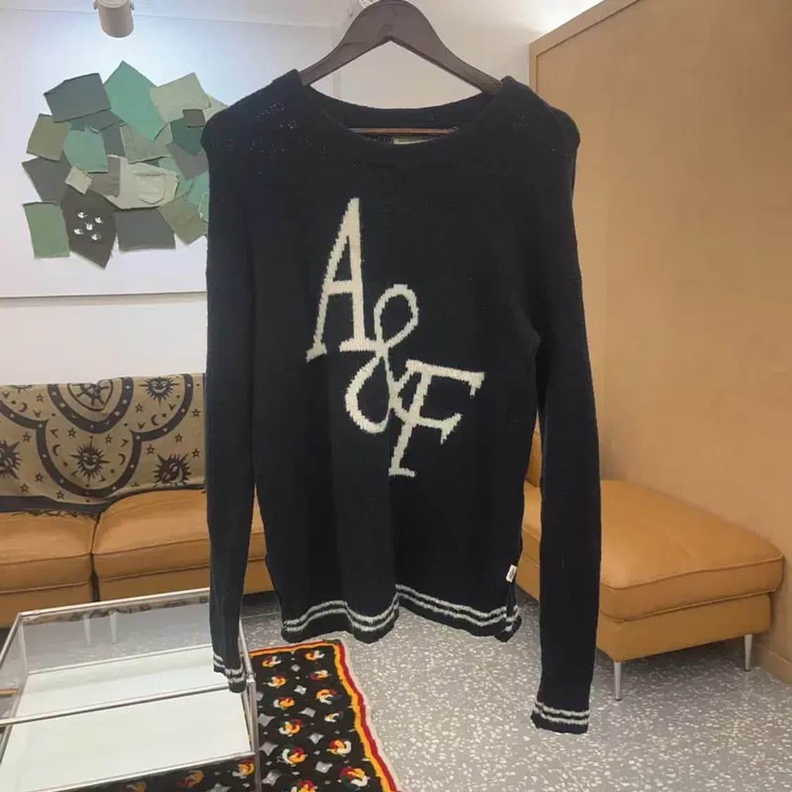 아베크롬비 올드스쿨 레트로 빅로고 폭닥 니트 S C07599 상품이미지3