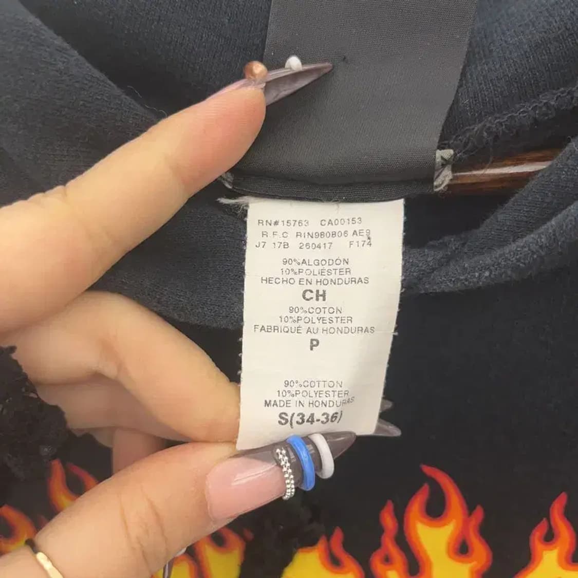 트레셔 스트릿 디아블로 불꽃로고 약기모 후드티 S C07607 상품이미지6